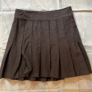 Brown plaid mini skirt